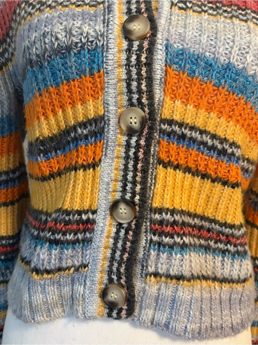 Pilcro Ribbed Multi Stripe Cardigan Sweater - Picture 11 of 12